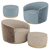 Armchair and pouf by Marelli MOON
