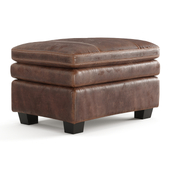 Old Leather Ottoman