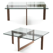 Glass Table With Wooden Legs