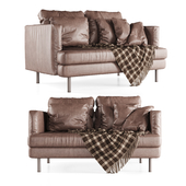 Double leather sofa