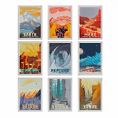 Space Travel Posters by Sabor Design Studio