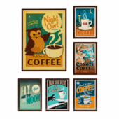 Collection of posters for night coffee lovers