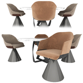 Potocco LYZ chairs and BON BON Table