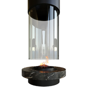 Contemporary fireplace (round)