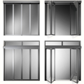 Складывающиеся металлические автоматические двери /  Folding Metal Automatic Doors