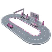 Kid&#39;s Concept Racing Car Set Pink