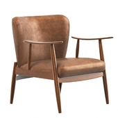 Troubadour Saddle Leather Wood Frame Chair by Cb2