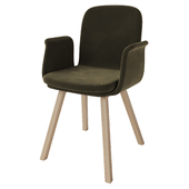 Palm upholstered dining chair with armrest