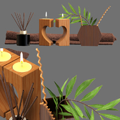 Wooden candlestick Heart/Деревянный подсвечник Сердце
