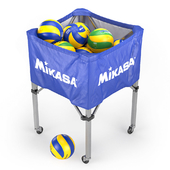 Корзина с волейбольными мячами Mikasa