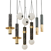Set of suspended lamps in modern style