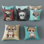 Set of decorative pillows number 11. Facial expressions