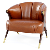 Modernist Karpen Lounge Chair in Cognac Leather, circa 1950s