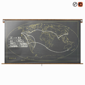 Restoration Hardware Military Chalkboard World Map