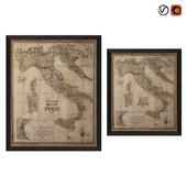 Restoration Hardware Stanford&#39;s 1859 Map Of Italy