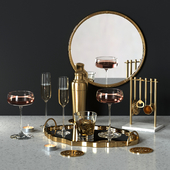 Decorative set with drinks and appliances