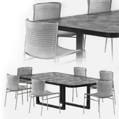 JUDE GRAY CHAIR & ANYWHERE GRAY DINING TABLE by CB2