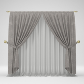 Curtain with golden rod