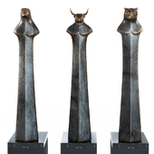 Bronze Modern Egyptian Gods sculptures by Hans Grootswagers