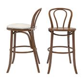 crate and barrel Vienna Walnut Counter Stool and Cushion