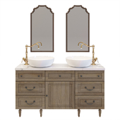 Cabinet with sinks and mirrors