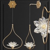 Sconce Crystal Lotus Flower Lotus flower Wall Clear Glass B