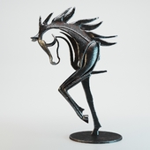 Iron horse sculpture