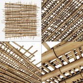 Bamboo ceiling long cage / Потолок клетка из длинных веток бамбука