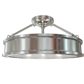 Bowers 3 - Light 19" Shaded Drum Semi Flush Mount