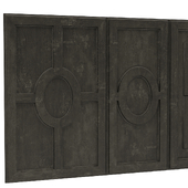 Bar Set 01 part2 Old Black with patina wood wall panels _corona&vray