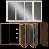 Складывающиеся витражные деревянные двери /  Folding stained Glass Wooden Doors
