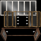 Складывающиеся витражные деревянные двери /  Folding stained Glass Wooden Doors