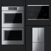Bosch - сдвоенный духовой шкаф HBLP651RUC, холодильник B36CT80SNS и варочная поверхность NIT8069SUC.