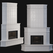 Stove - corner fireplace with tiles