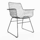 HKLiving - Wire Arm Chair - Black and Brass