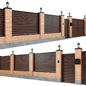 Забор с воротами и калиткой 7