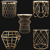 Gold Wireframe Side Tables