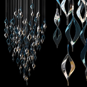 Blue crystal chandelier