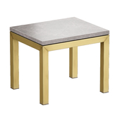 Parsons Gray Marble Top Brass Base End Table (Crate and Barrel)