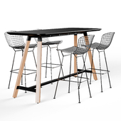 Knoll Bertoia Barstool Rockwell Unscripted Tall Table