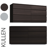 KULLEN. Chest of 6 drawers. White\brown