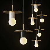 Pendant Lamp in Marble and Brass Luddig