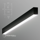 Накладной линейный светильник HOKASU 35/56 (черный)