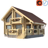 Log house (rounded log)