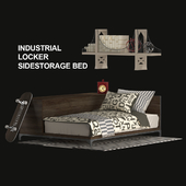Industrial locker side storage bed