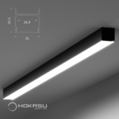 Линейный светильник HOKASU S35 Black (накладной)