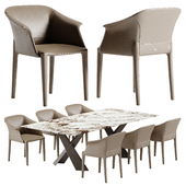 Cattelan Italia Mad Max Keramik table Zuleika chair set