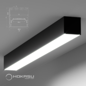 Линейный светильник HOKASU S75 Black (накладной)