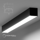 Linear lamp HOKASU S75 Black (surface-mounted)