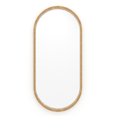 Oval mirror in a thin wooden frame Ash Capsule